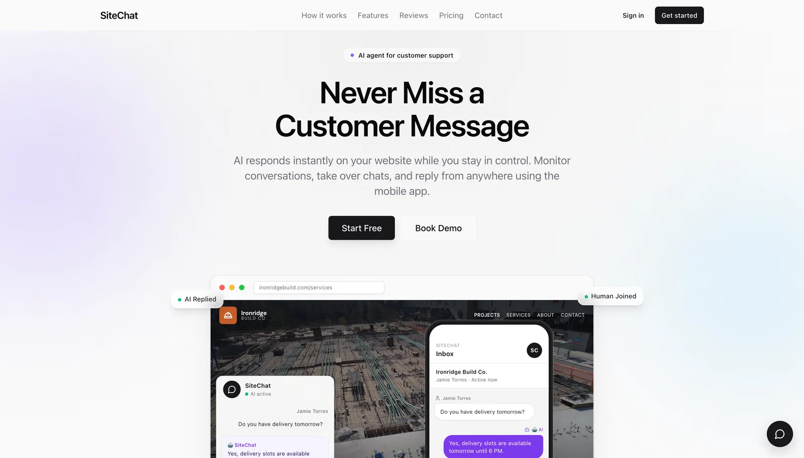 SiteChat marketing site