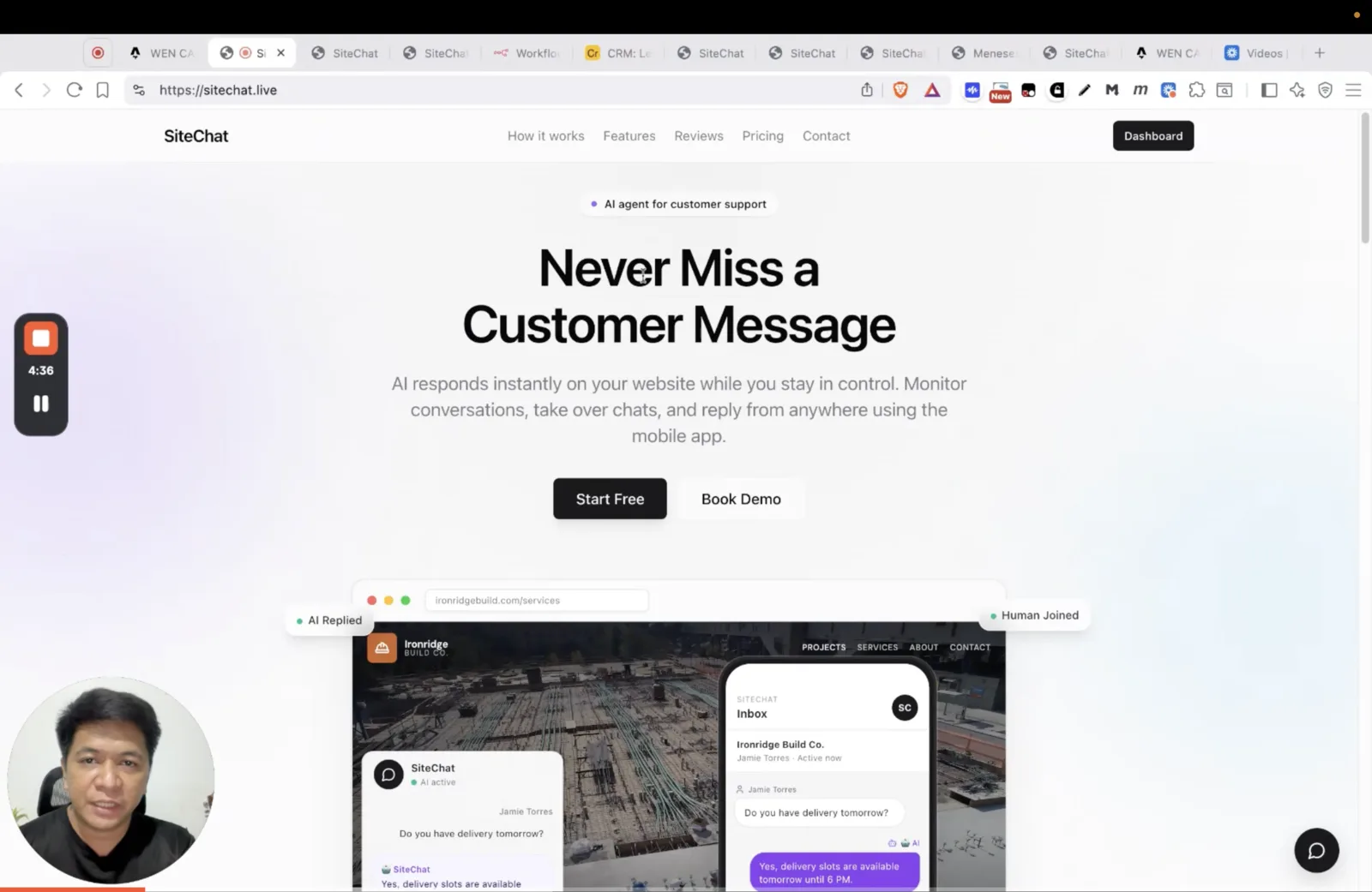 SiteChat intro video preview